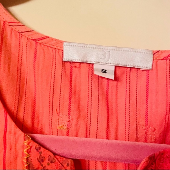 White Label Johnny Was Orange 3 J Workshop Sleeveless Dress with Large Butterfly - Picture 15 of 15